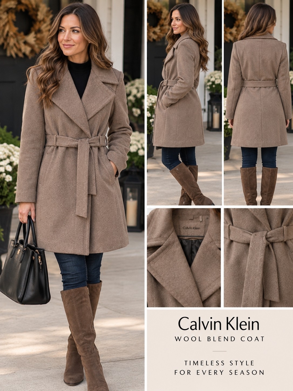 Oat Trench Style Wool Coat NWOT Quiet Luxury Chic